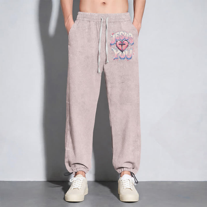 Christianartworkshop Jesus Heart Star Statement Washed Sweatpants - image 38