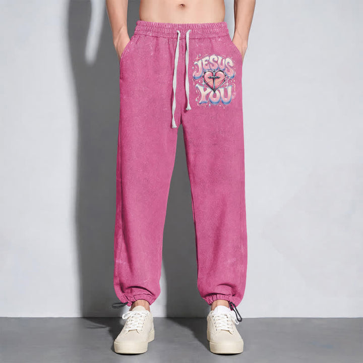 Christianartworkshop Jesus Heart Star Statement Washed Sweatpants - image 30