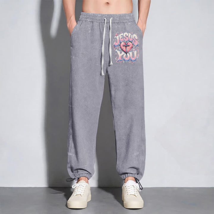 Christianartworkshop Jesus Heart Star Statement Washed Sweatpants - image 22