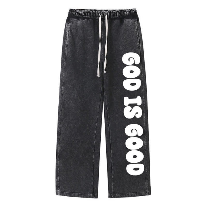 Christianartworkshop Blush Good Is Good Statement Washed Sweatpants - Black - 2XL - image 8