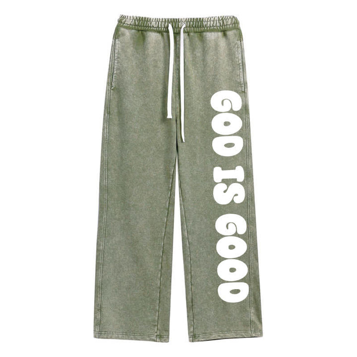 Christianartworkshop Blush Good Is Good Statement Washed Sweatpants - Green - 2XL - image 24