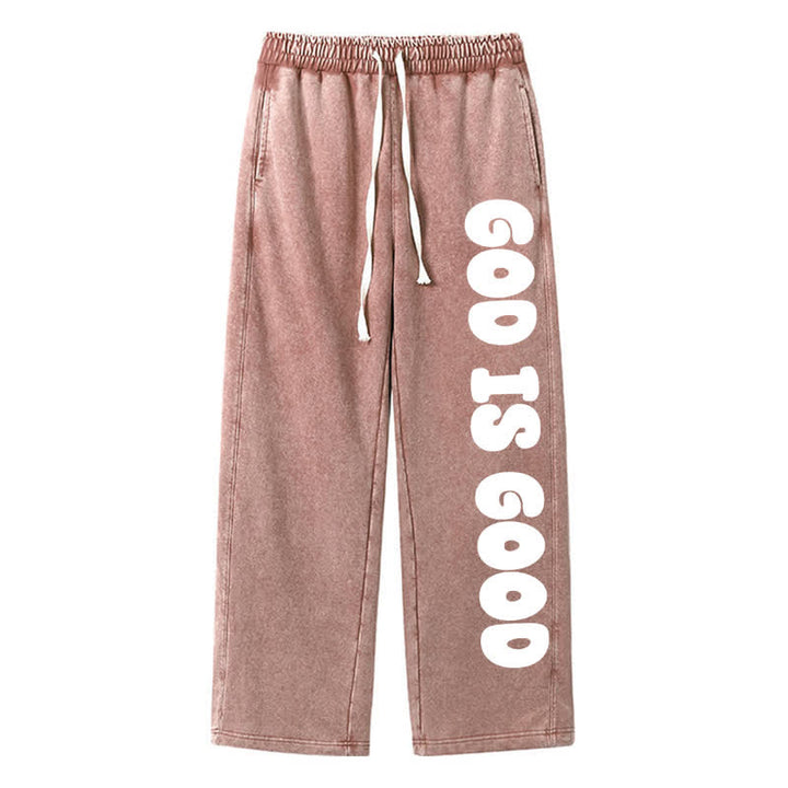 Christianartworkshop Blush Good Is Good Statement Washed Sweatpants - Brown - 2XL - image 40