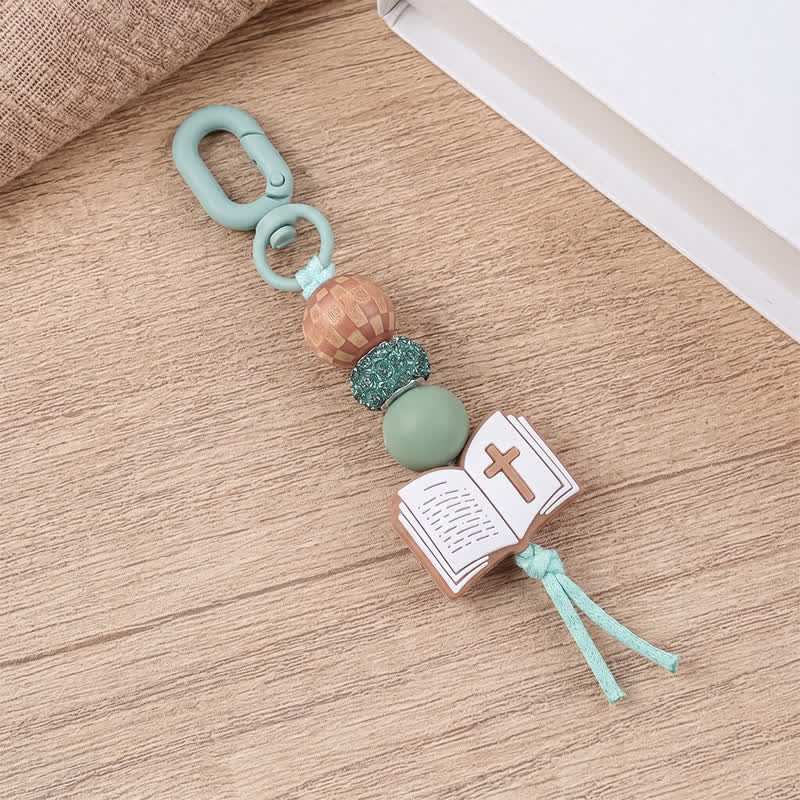 Christianartworkshop Multi-Bead Scripture Cross Silicone Keychain: Amulet of Quiet Divine Assurance - image 6
