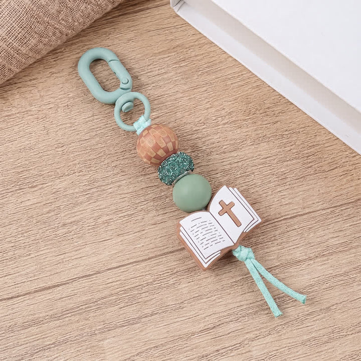 Christianartworkshop Multi-Bead Scripture Cross Silicone Keychain: Amulet of Quiet Divine Assurance - image 6