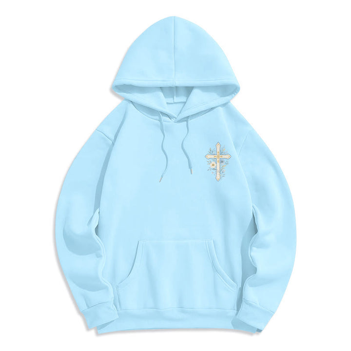 Christianartworkshop Olive Grace Cross Floral Fleece Lined Hoodie - image 11