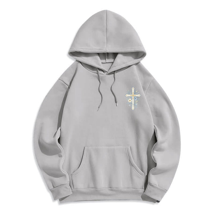 Christianartworkshop Olive Grace Cross Floral Fleece Lined Hoodie - image 23