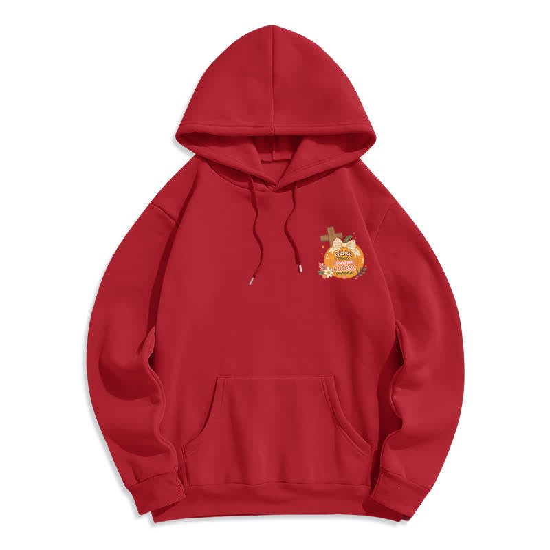 Christianartworkshop Cutest Pumpkin Cross Graphic White Pullover Hoodie - image 5
