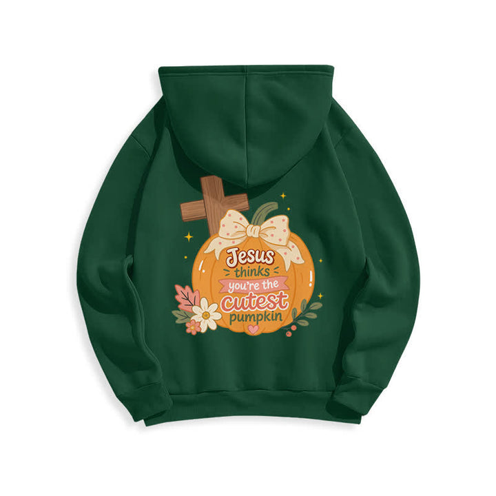 Christianartworkshop Cutest Pumpkin Cross Graphic White Pullover Hoodie - image 19