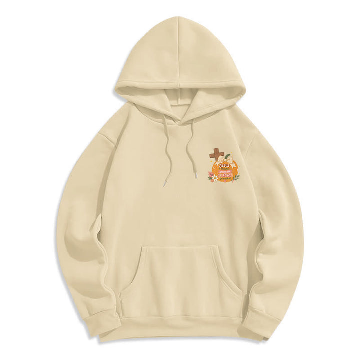 Christianartworkshop Cutest Pumpkin Cross Graphic White Pullover Hoodie - image 23