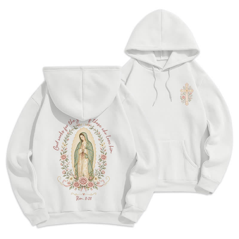 Christianartworkshop Vintage Floral Cross Child Of God Fleece Lined Hoodie - White - 2XL - image 0