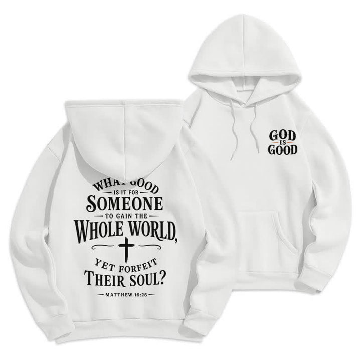 Christianartworkshop God Is Good Fleece Lined White Streetwear Hoodie - White - 2XL - image 0