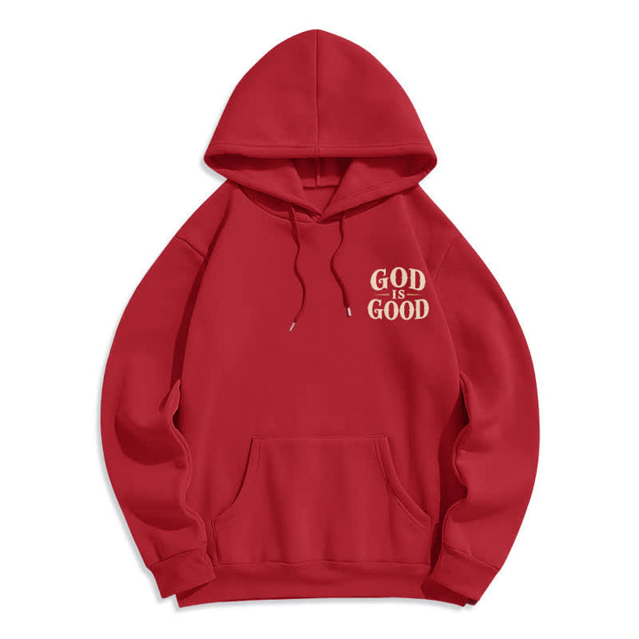 Christianartworkshop God Is Good Fleece Lined White Streetwear Hoodie - image 11