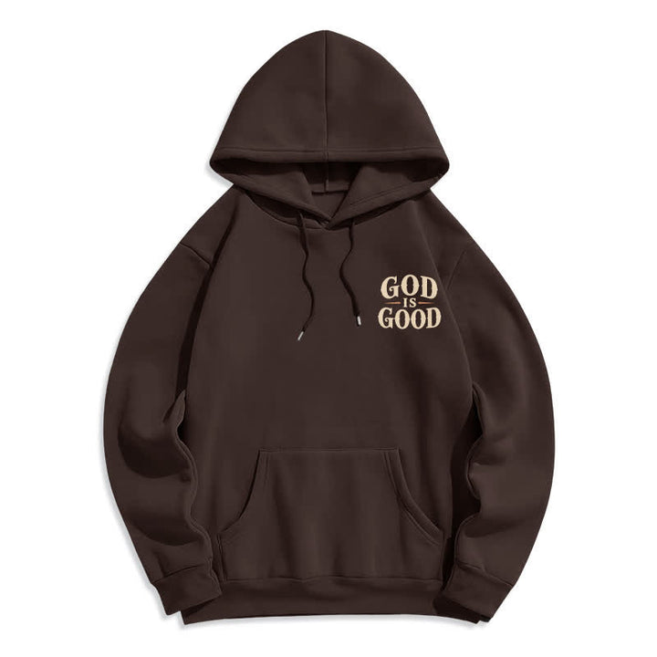 Christianartworkshop God Is Good Fleece Lined White Streetwear Hoodie - image 20