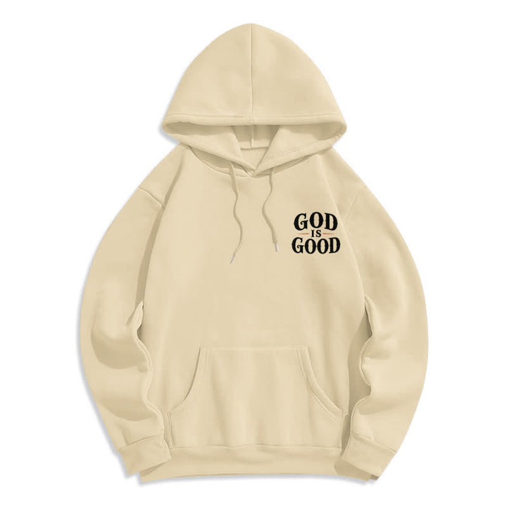 Christianartworkshop God Is Good Fleece Lined White Streetwear Hoodie - image 23