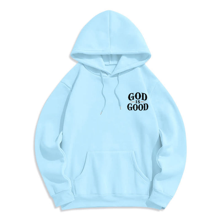 Christianartworkshop God Is Good Fleece Lined White Streetwear Hoodie - image 17