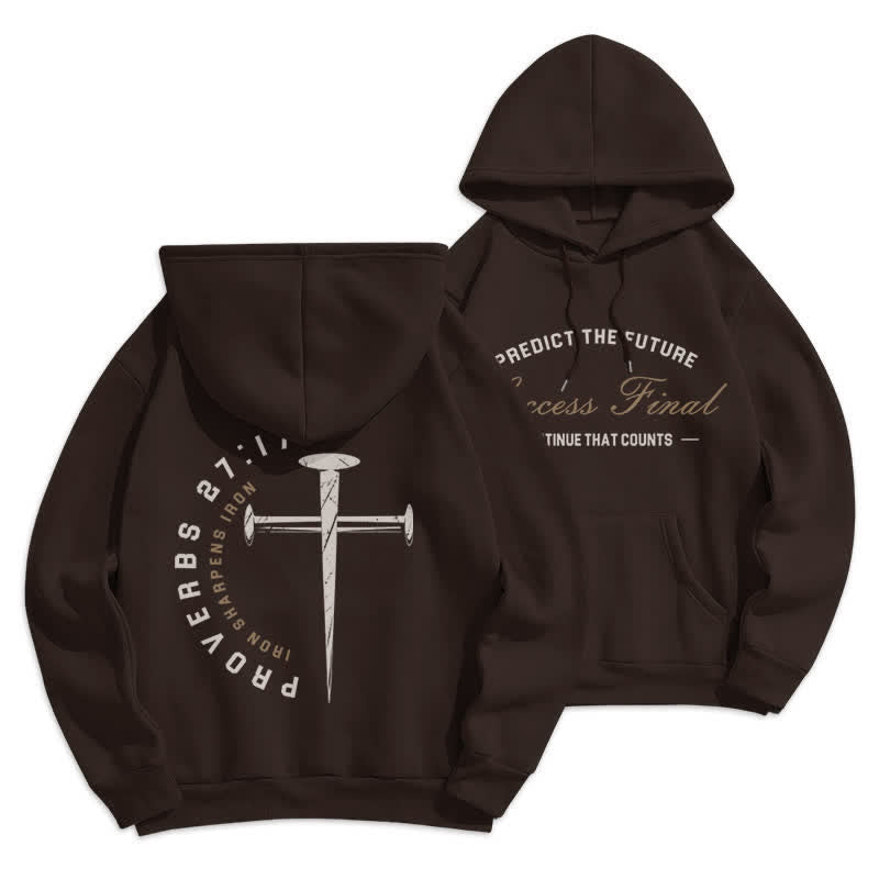 Christianartworkshop Predict The Future Proverbs 27:1 Street Graphic Hoodie - Brown - 2XL - image 12