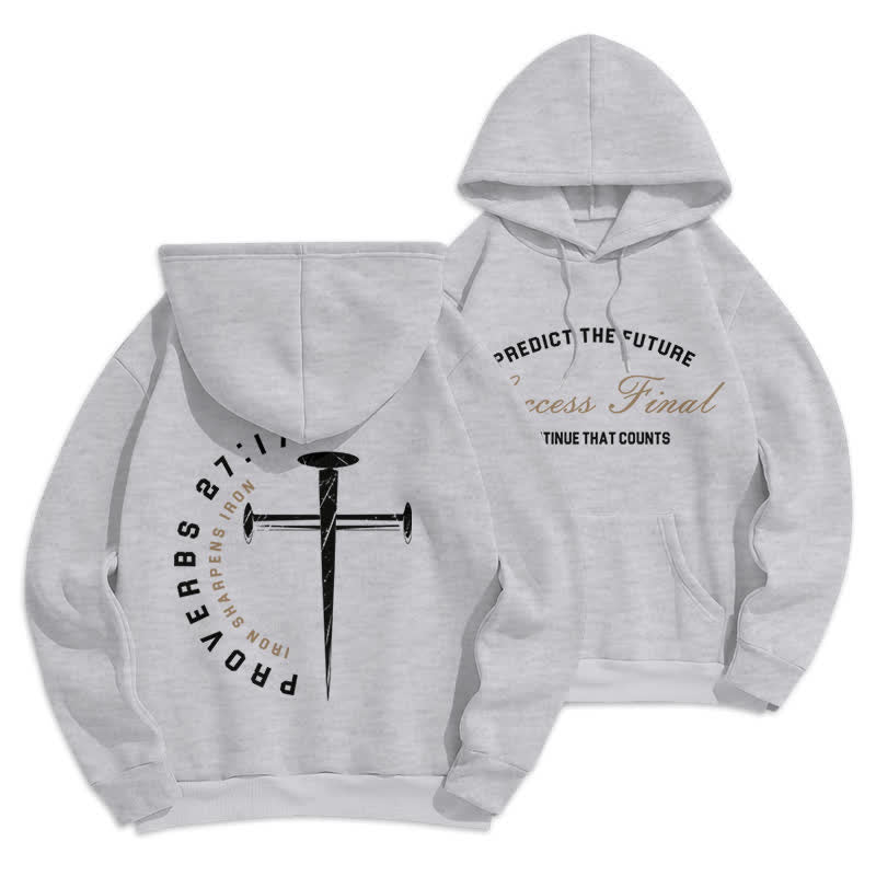 Christianartworkshop Predict The Future Proverbs 27:1 Street Graphic Hoodie - Grey - 2XL - image 15