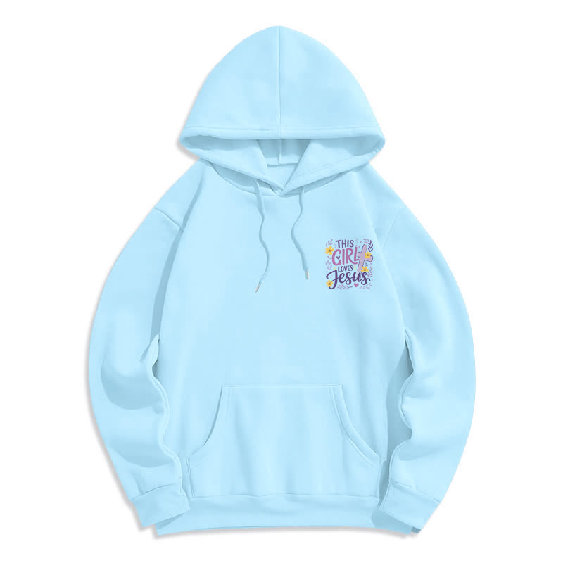 Christianartworkshop This Girl Loves Jesus Floral Sky Blue Hoodie - image 2