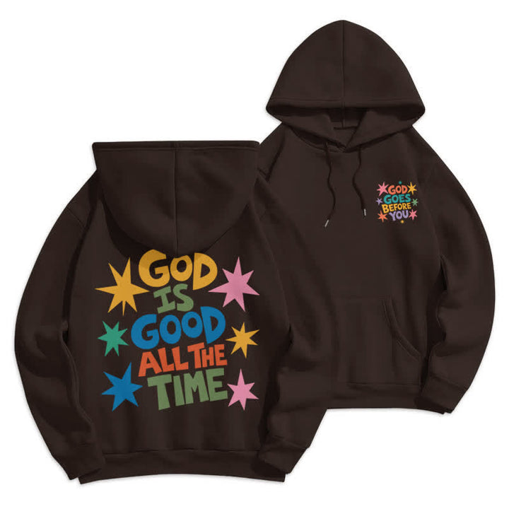 Christianartworkshop God Is Good All The Time Star Graphic Hoodie - Brown - 2XL - image 15