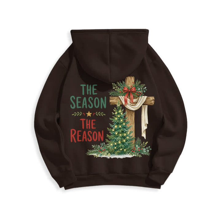 Christianartworkshop The Season The Reason White Cross Christmas Hoodie - image 16