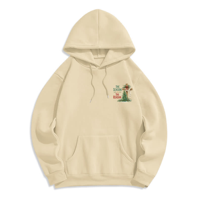Christianartworkshop The Season The Reason White Cross Christmas Hoodie - image 20