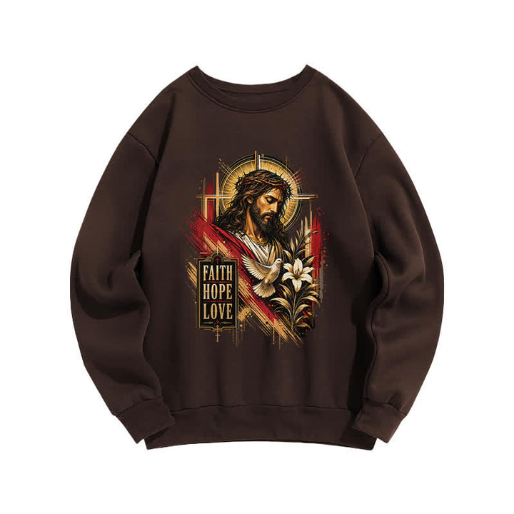 Christianartworkshop By His Grace Stained Glass Cross Black Crewneck Sweatshirt - image 11