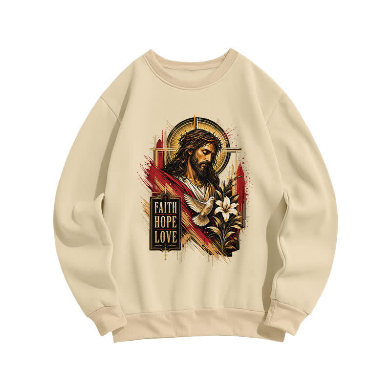 Christianartworkshop By His Grace Stained Glass Cross Black Crewneck Sweatshirt - image 17