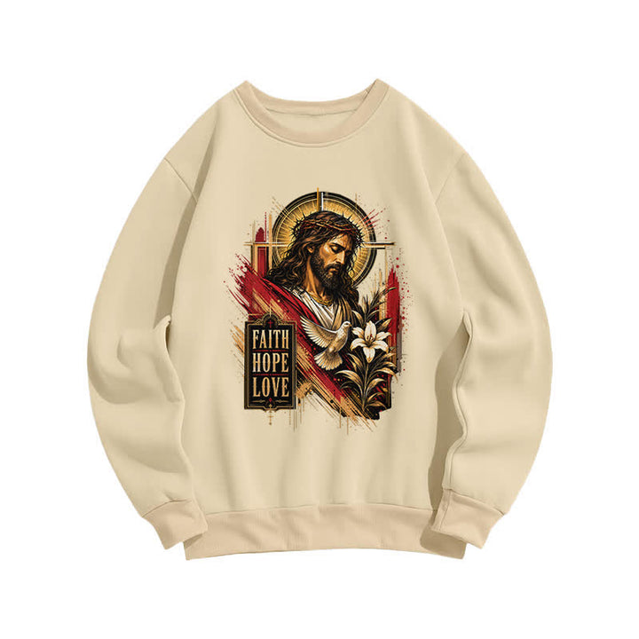 Christianartworkshop By His Grace Stained Glass Cross Black Crewneck Sweatshirt - image 17