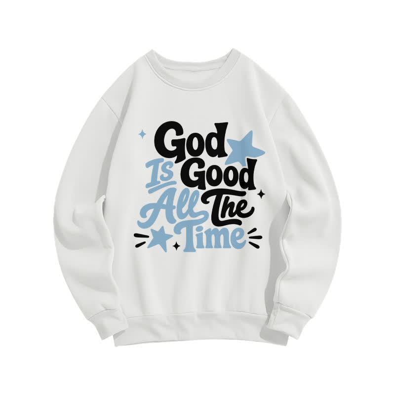 Christianartworkshop God Is Good All The Time Graphic Sweatshirt - White - 2XL - image 0