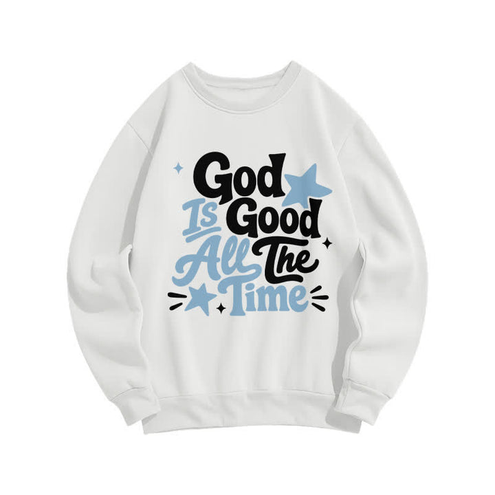 Christianartworkshop God Is Good All The Time Graphic Sweatshirt - White - 2XL - image 0