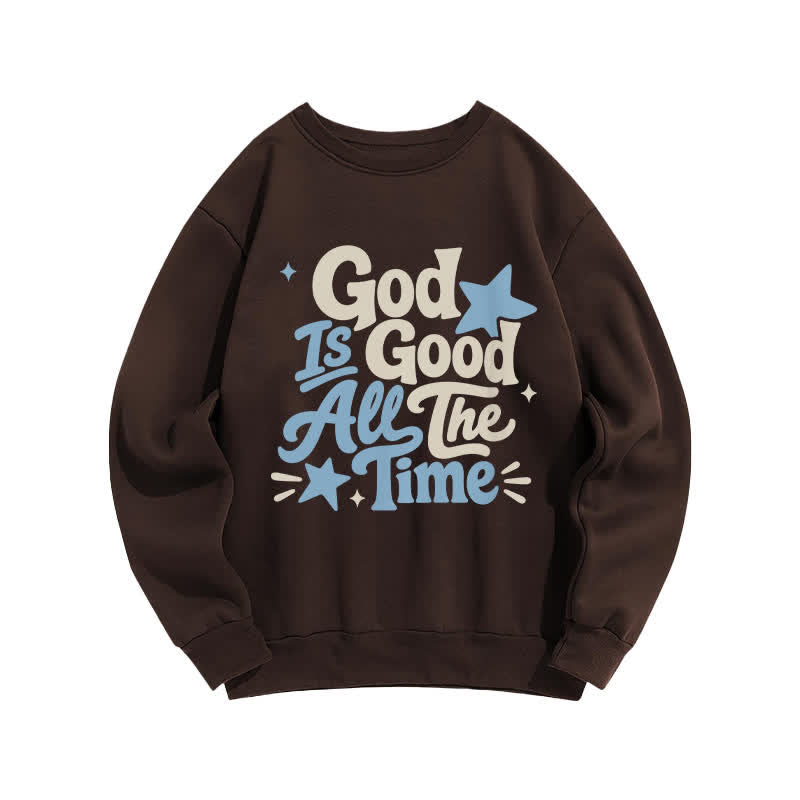 Christianartworkshop God Is Good All The Time Graphic Sweatshirt - Brown - 2XL - image 3