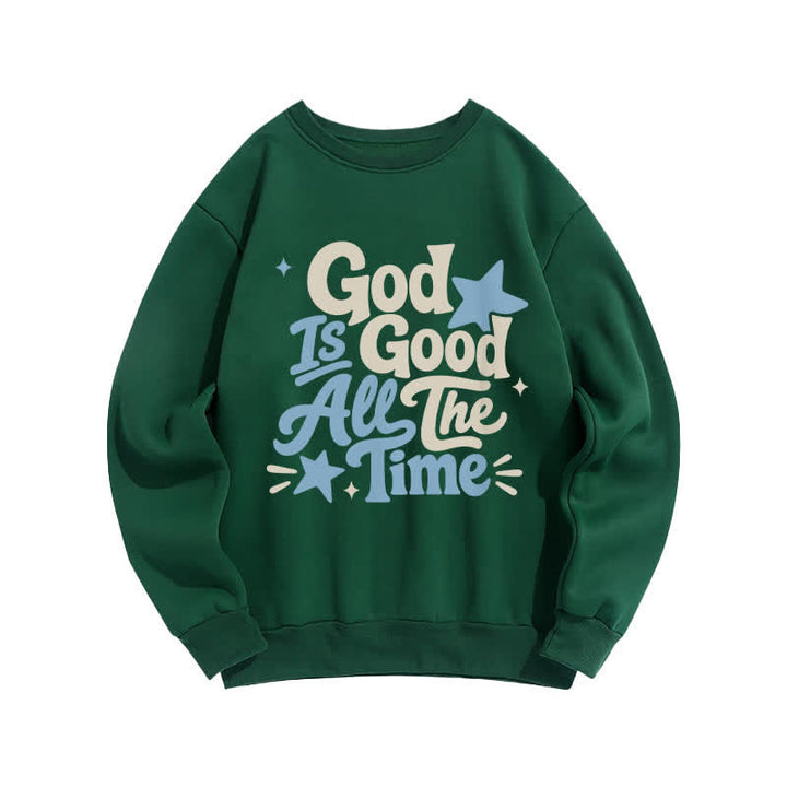 Christianartworkshop God Is Good All The Time Graphic Sweatshirt - Green - 2XL - image 5