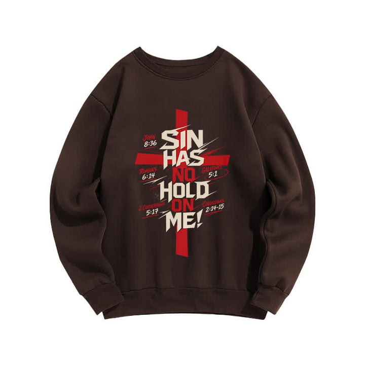 Christianartworkshop Sin Has No Hold On Me Cross Graphic Sweatshirt - Brown - 2XL - image 4