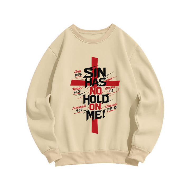Christianartworkshop Sin Has No Hold On Me Cross Graphic Sweatshirt - Beige - 2XL - image 2