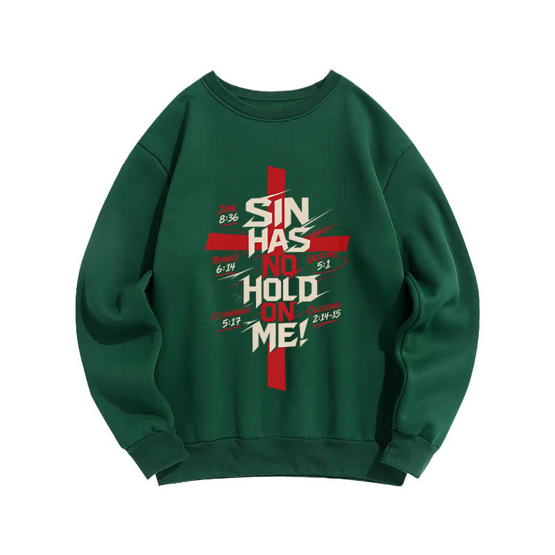 Christianartworkshop Sin Has No Hold On Me Cross Graphic Sweatshirt - Green - 2XL - image 0
