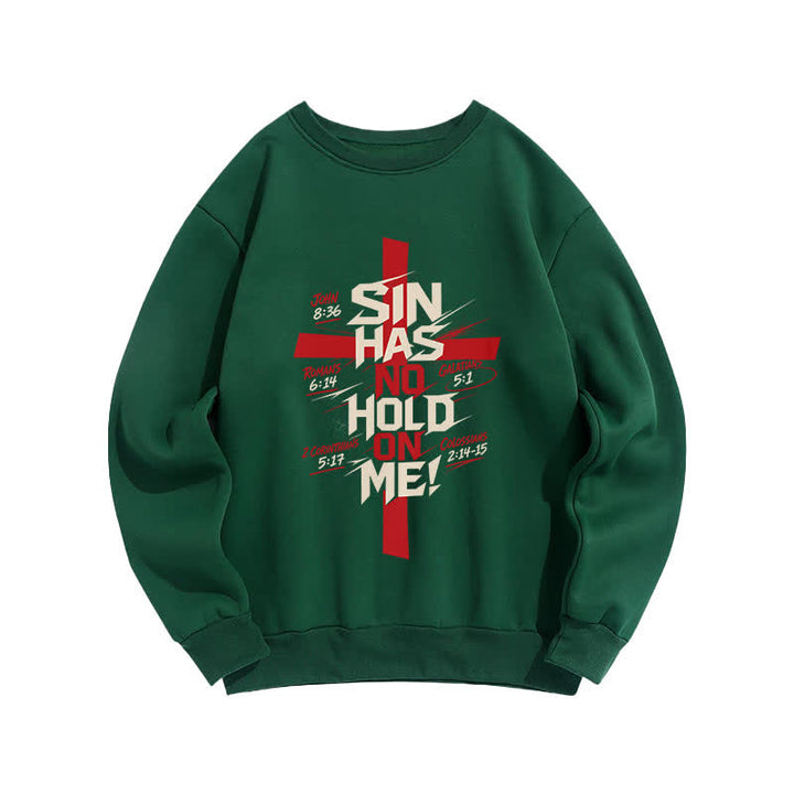 Christianartworkshop Sin Has No Hold On Me Cross Graphic Sweatshirt - Green - 2XL - image 0