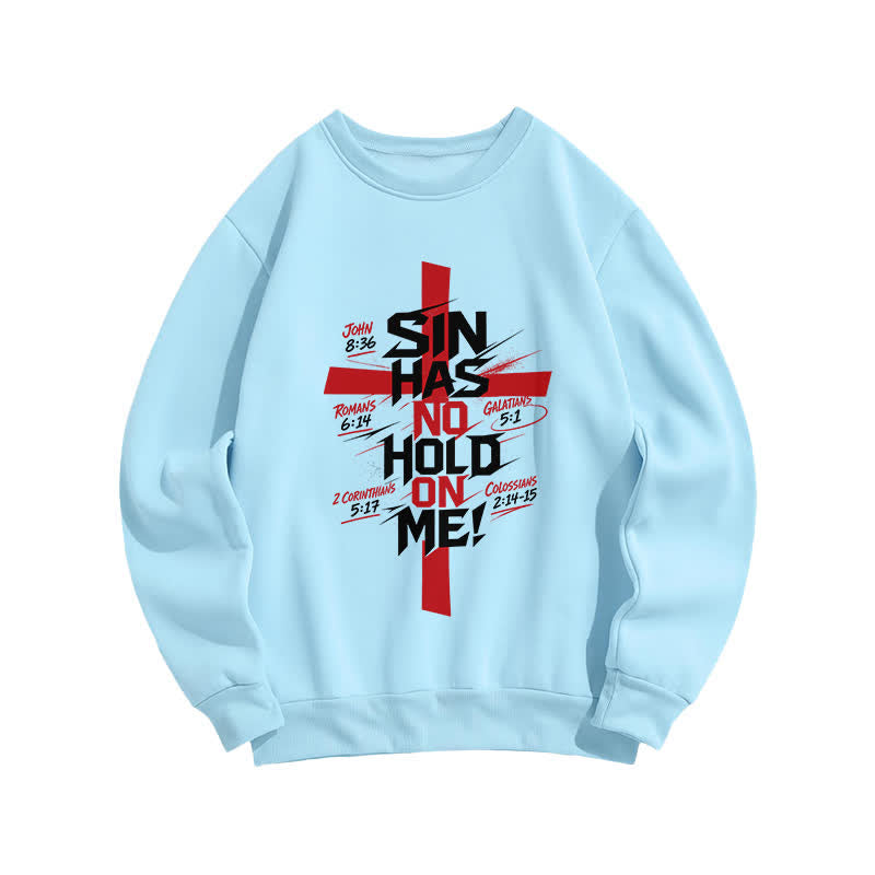 Christianartworkshop Sin Has No Hold On Me Cross Graphic Sweatshirt - Blue - 2XL - image 5