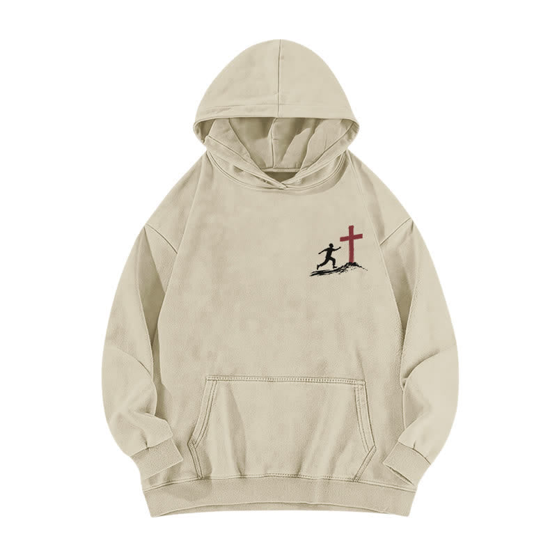 Christianartworkshop Follow Christ Cross Front And Back Washed Hoodie - image 8