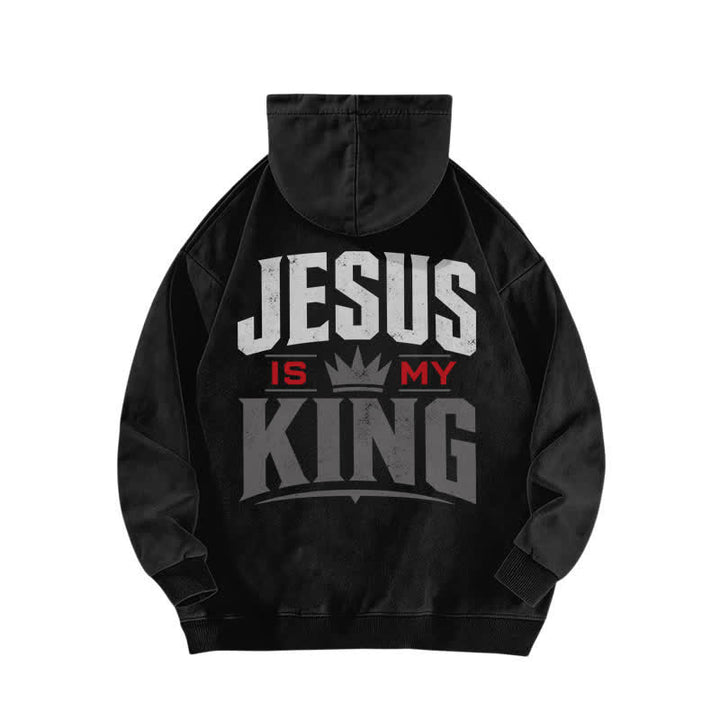 Christianartworkshop Just Jesus Jesus Is My King Washed Hoodie - image 13