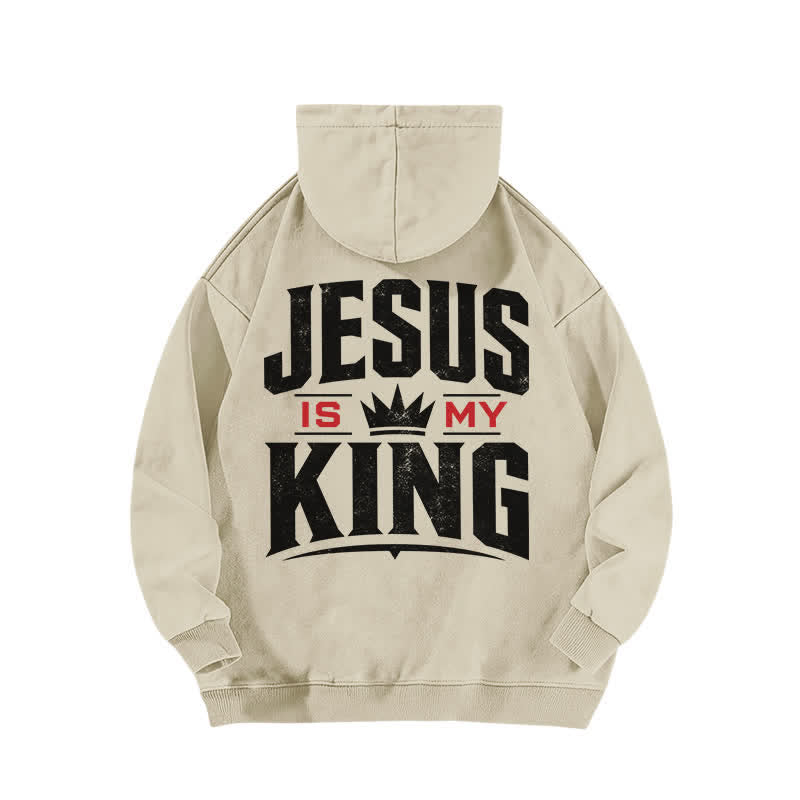 Christianartworkshop Just Jesus Jesus Is My King Washed Hoodie - image 10