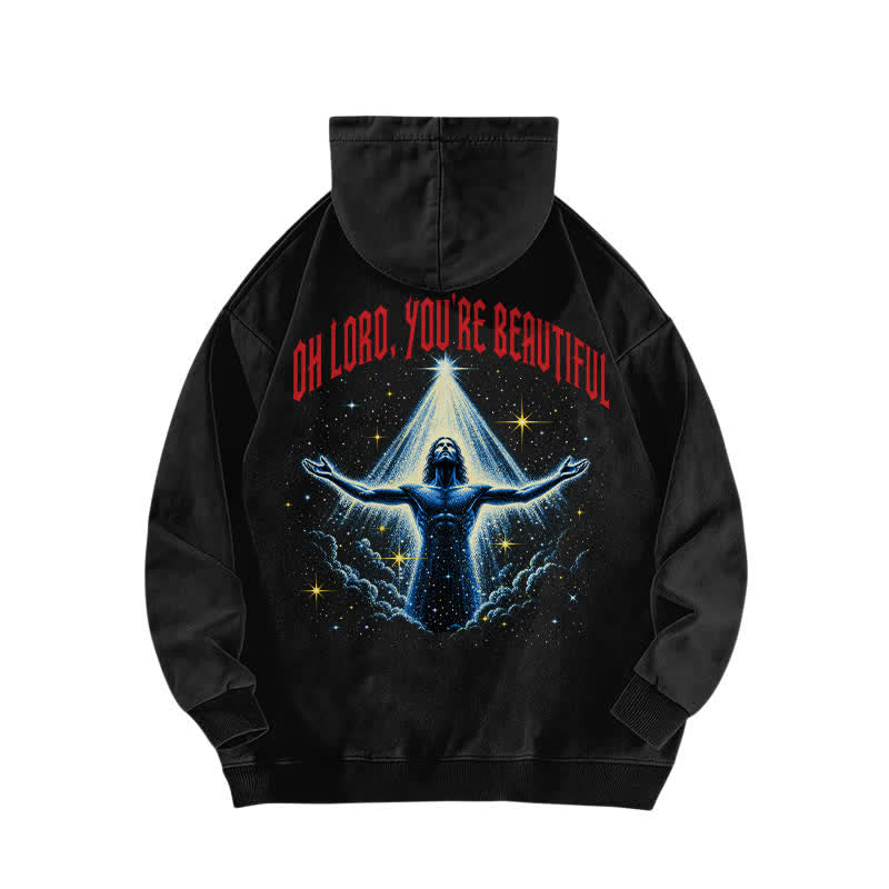 Christianartworkshop Oh Lord You're Beautiful Vintage Black Washed Hoodie - image 1