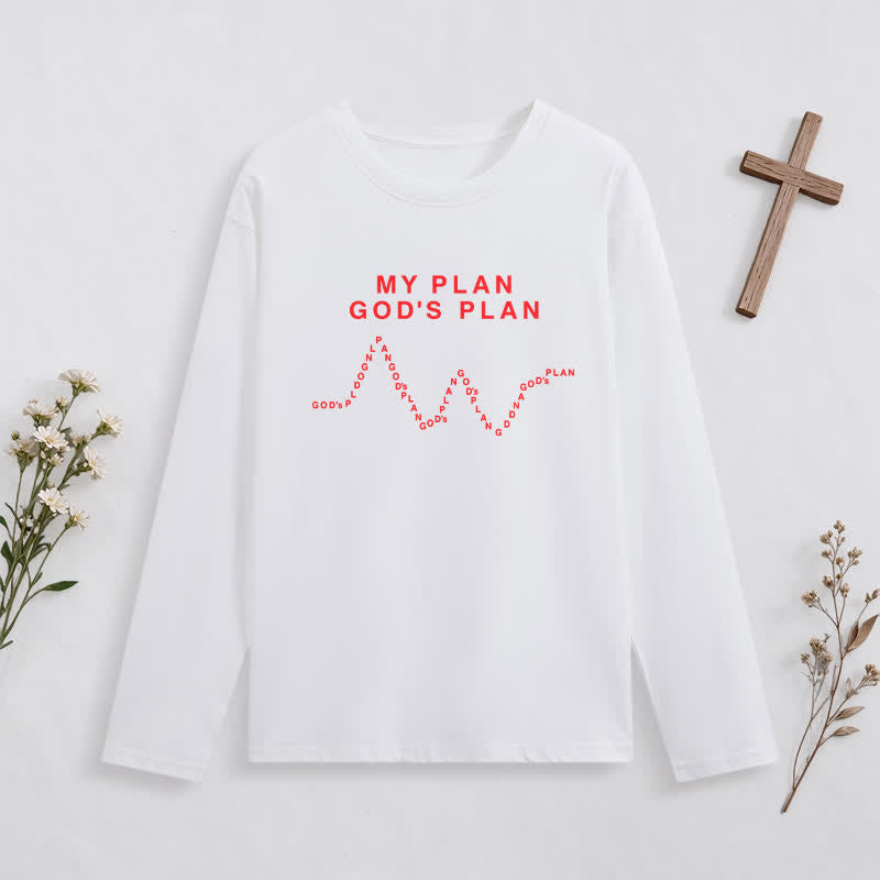 Christianartworkshop My Plan God's Plan Black Graphic Long-Sleeve T-Shirt - image 5