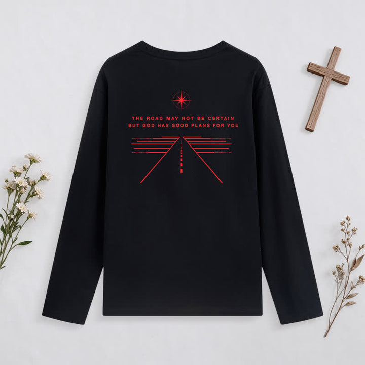 Christianartworkshop My Plan God's Plan Black Graphic Long-Sleeve T-Shirt - image 1