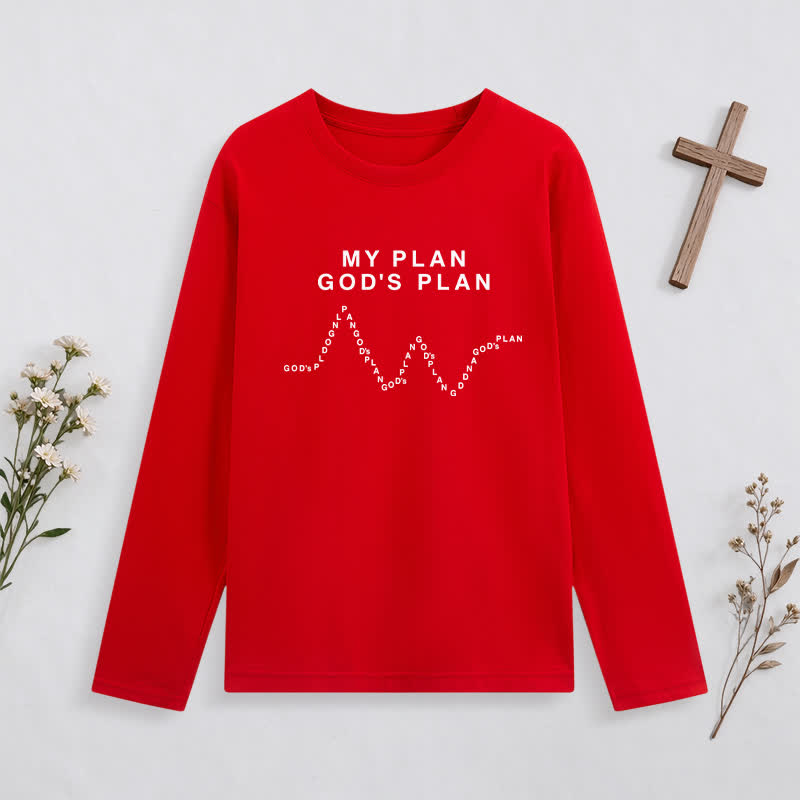 Christianartworkshop My Plan God's Plan Black Graphic Long-Sleeve T-Shirt - image 20