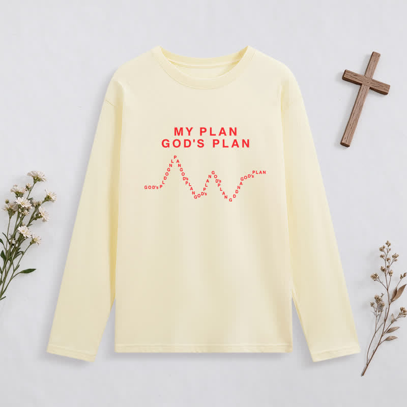 Christianartworkshop My Plan God's Plan Black Graphic Long-Sleeve T-Shirt - image 23
