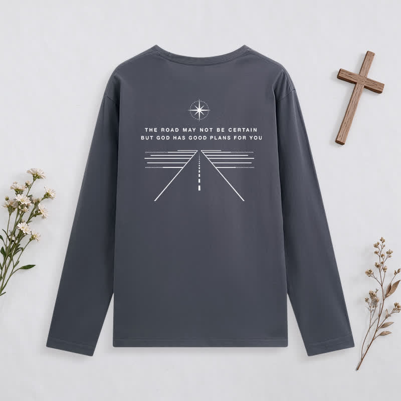 Christianartworkshop My Plan God's Plan Black Graphic Long-Sleeve T-Shirt - image 25