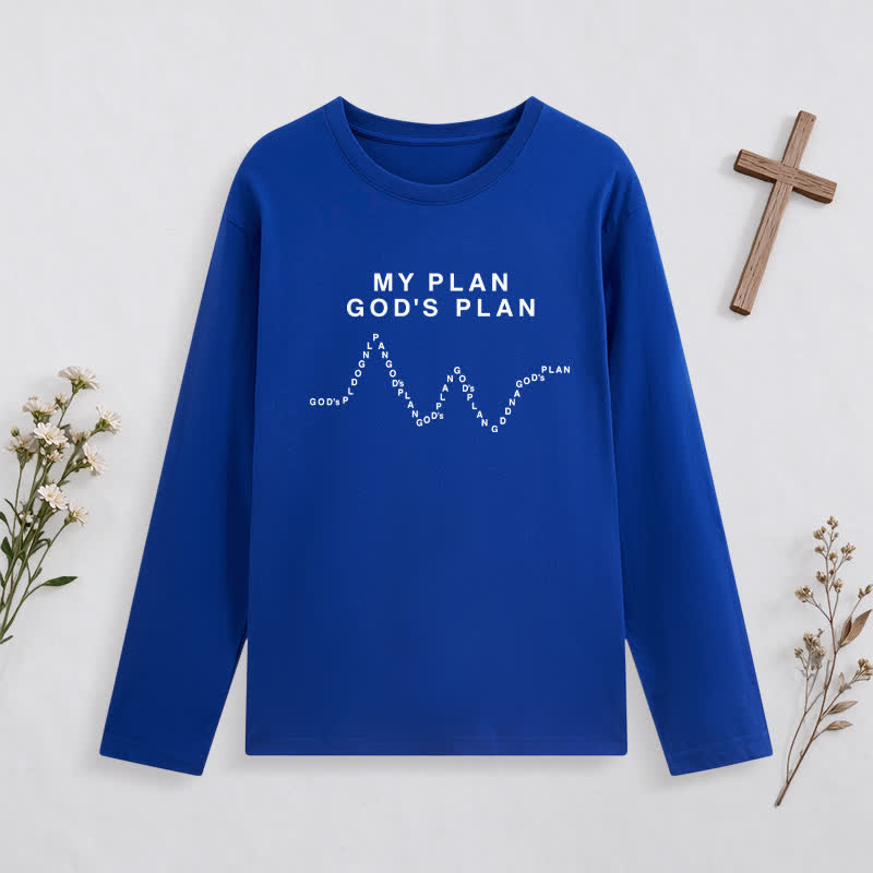 Christianartworkshop My Plan God's Plan Black Graphic Long-Sleeve T-Shirt - image 32