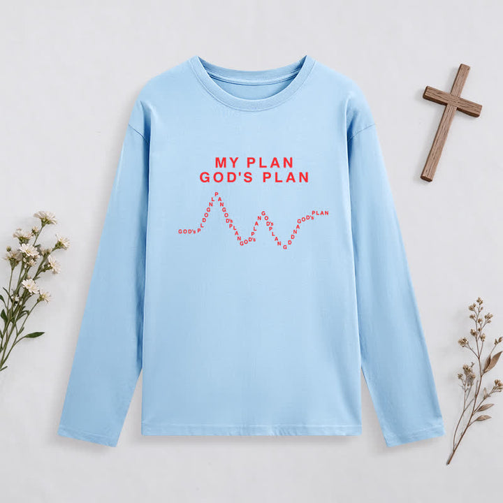 Christianartworkshop My Plan God's Plan Black Graphic Long-Sleeve T-Shirt - image 35