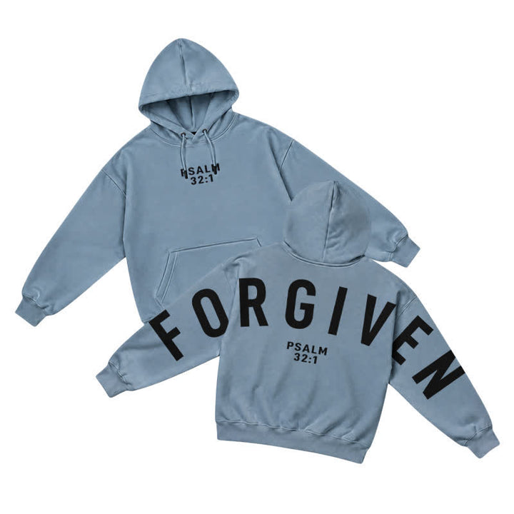 Christianartworkshop Split Sleeve Forgiven Psalm 32:1 Scripture Statement French Terry Hoodie - Lake Blue - 5XL - image 28