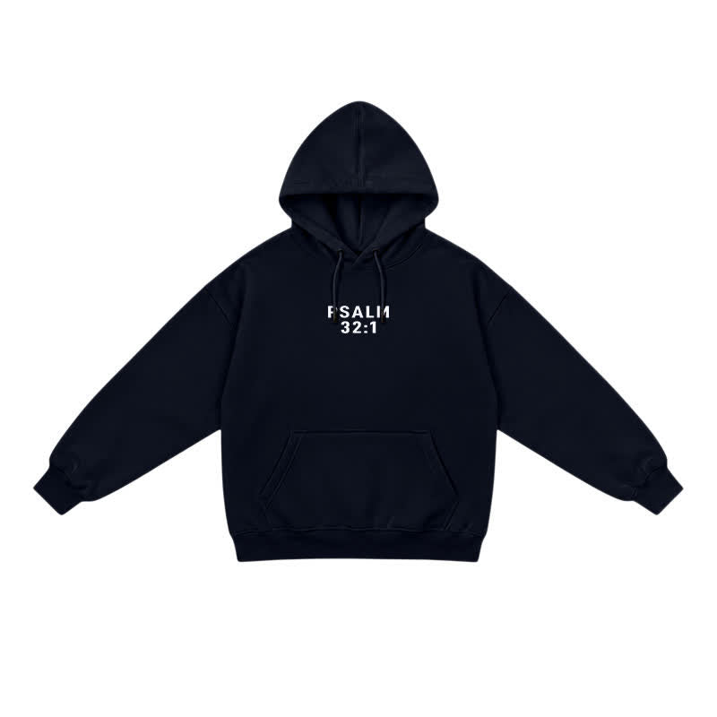 Christianartworkshop Split Sleeve Forgiven Psalm 32:1 Scripture Statement French Terry Hoodie - image 9